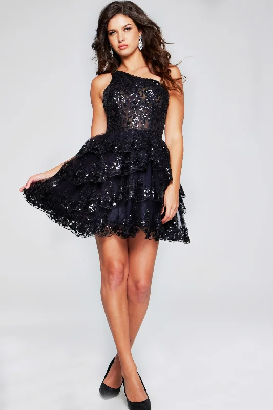 Jovani 42016 Homecoming Short A Line Beaded Applique Cocktail Dress