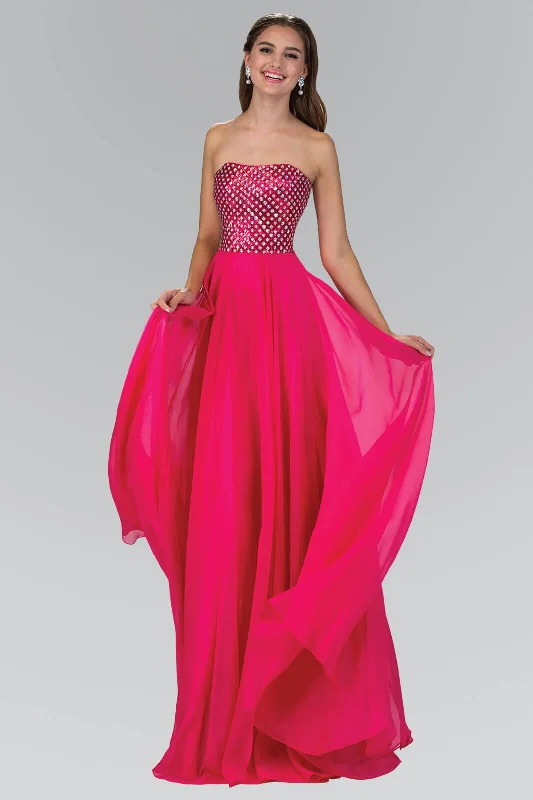 Prom Long Strapless Chiffon Sweetheart Formal Gown