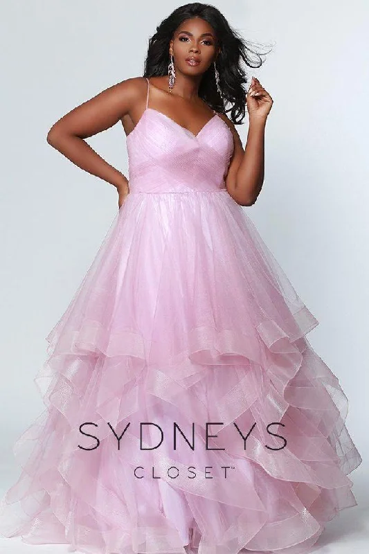 Sydneys Closet Long Tulle Plus Size Prom Dress