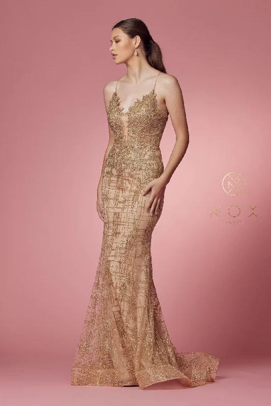 Sexy Formal Long Prom Dress Gold