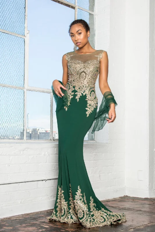 Rome Jersey Long Prom Dress Formal