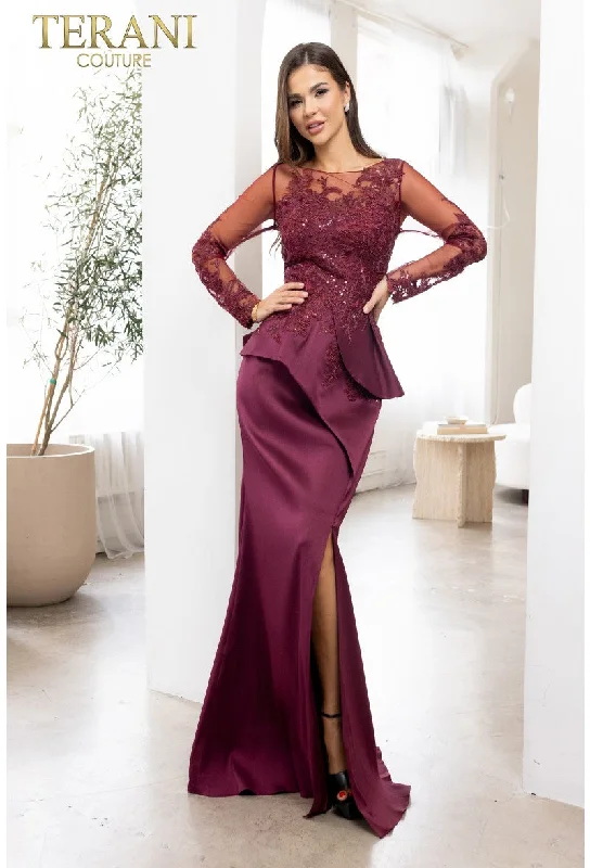 Terani Couture 231M0482 Wine 18 Sale