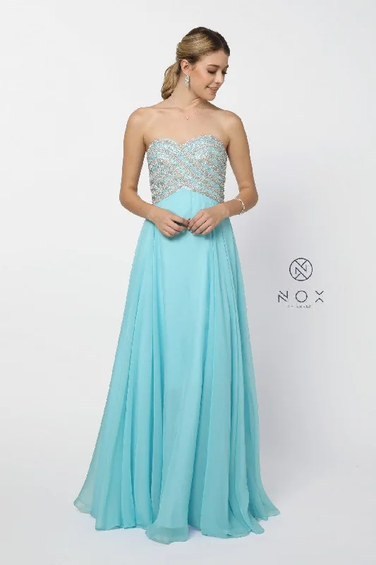 Nox Anabel 8147 Strapless Long Evening Gown