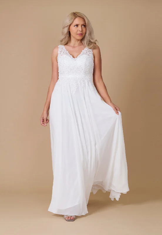 Long Formal Dress Plus Size Evening Gown Ivory