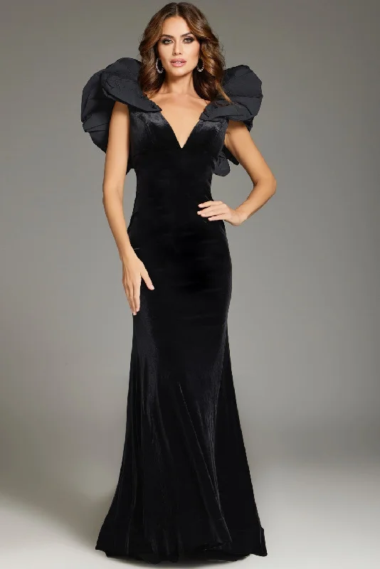 Jovani 39973 Fitted Long Velvet Formal Evening Dress