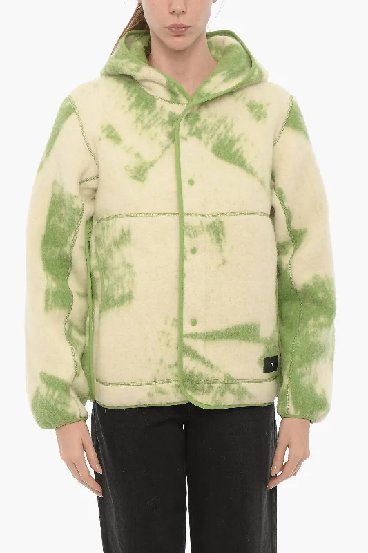 Y-3 by Yohji Yamamoto ADIDAS Tie-Dye Effect Hooded Jacket with Cut-Out Details