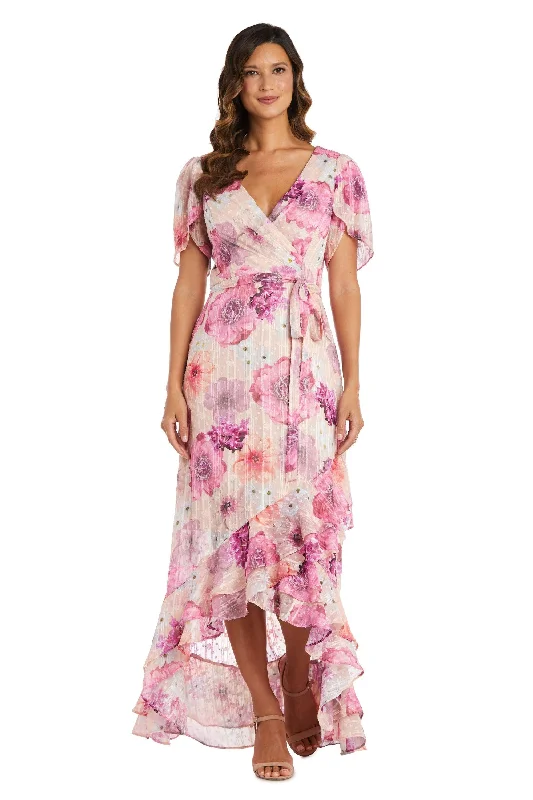 Nightway High Low Floral Print Formal Dress 22138