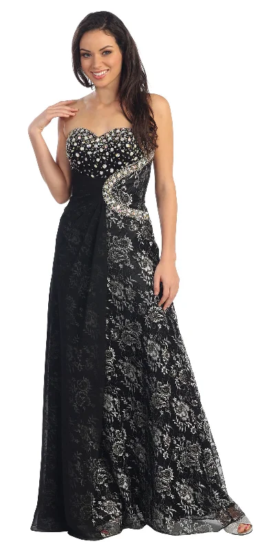 Prom Long Strapless Sweetheart Formal Evening Dress