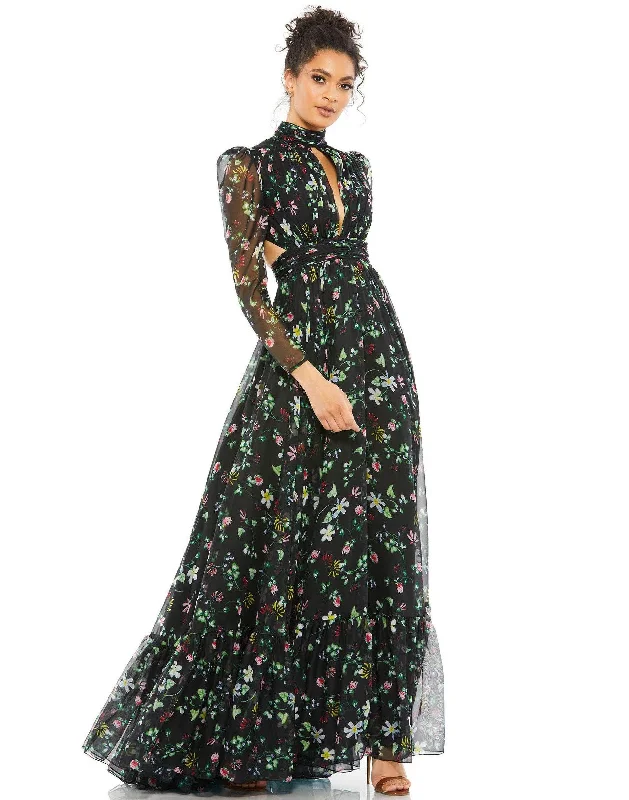 Mac Duggal 67942 Long Sleeve Formal Floral Dress