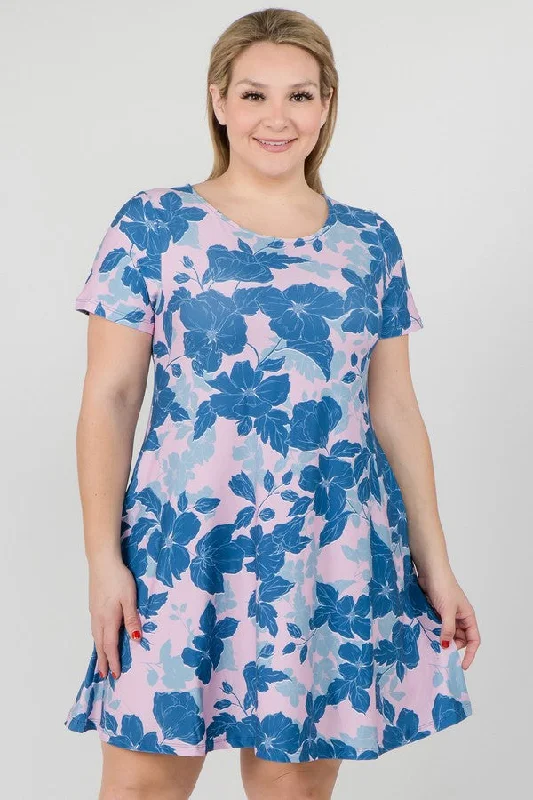 Floral Blossom Dress with Pockets Plus