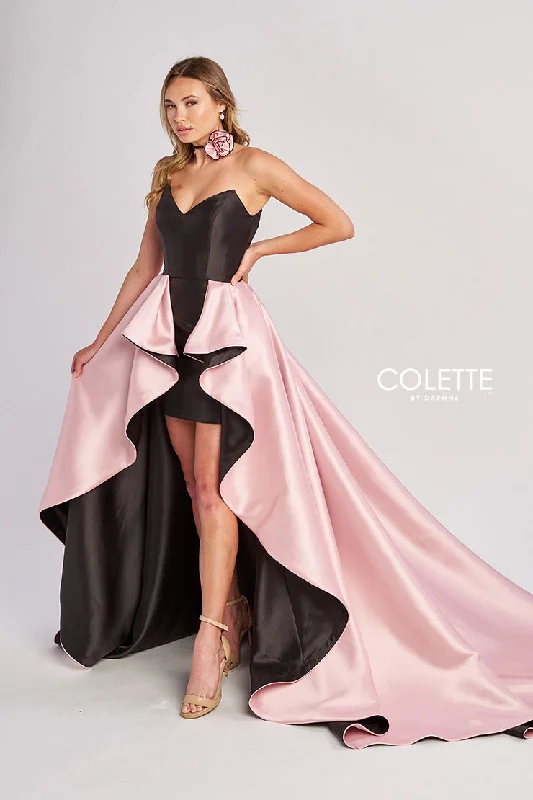 Colette by Daphne CL8695 High Low Formal Two Toned Overskirt Prom Dress