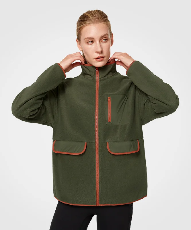 Shift Fleece Color Block Pockets Zip Jacket | Women's Sports Jacket