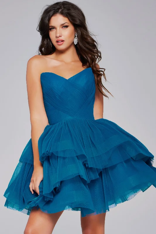 Jovani 41054 Homecoming Short A Line Ruffled Cocktail Dress