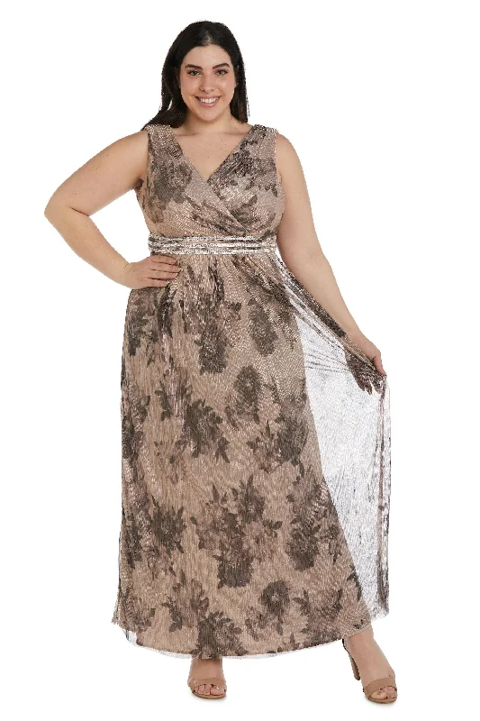 R&M Richards 7938W Long Sleeveless Plus Size Dress