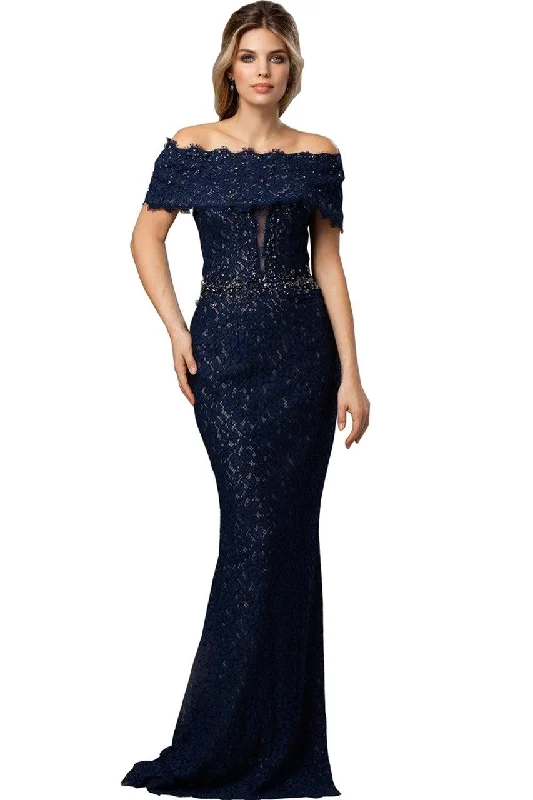 Jovani 98026 Off Shoulder Lace Long Evening Dress