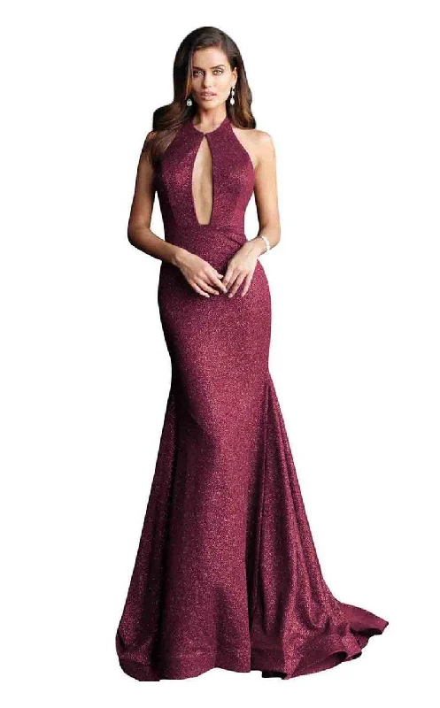 Jovani 64851 Halter Neck Glitter Prom Gown