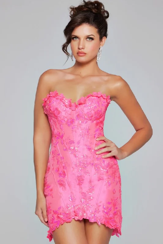 Jovani 40380 Fitted Short Lace Beaded Cocktail Dress