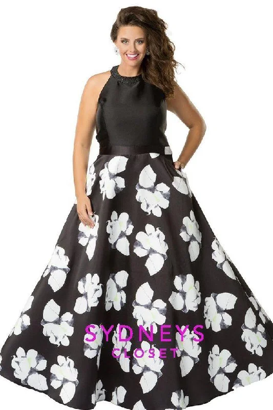 Sydneys Closet Long Prom Dress Floral Ball Gown