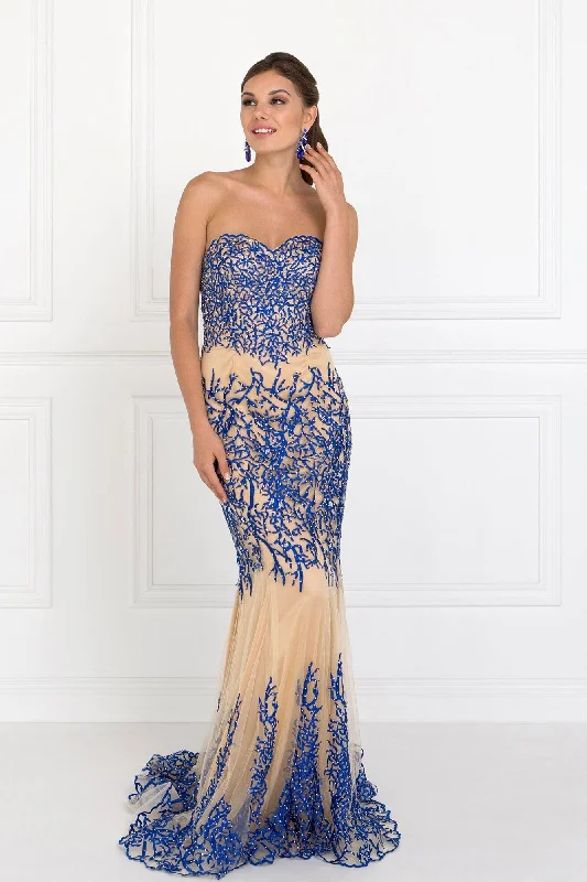 Long Formal Sequins Sweetheart Evening Prom Dress