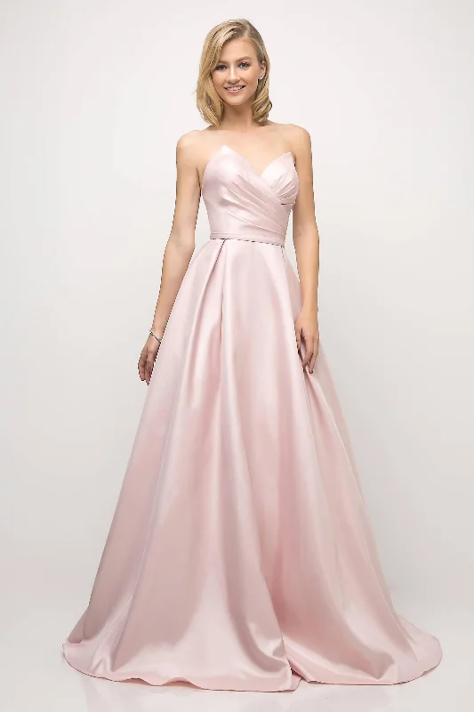 Cinderella Divine UE008 Long Ball Gown Strapless Pointed Prom Dress