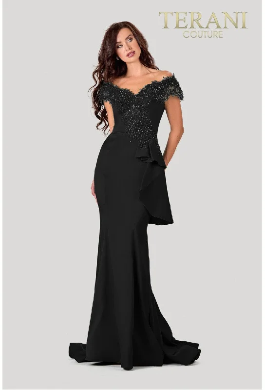 Terani Couture 2111M5255 Black 14 Sale