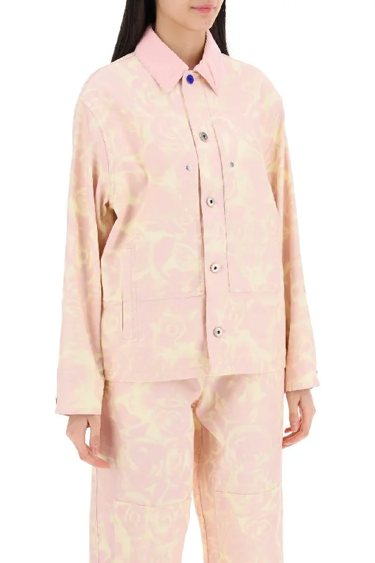 Burberry "canvas Workwear Jacket With Rose Print