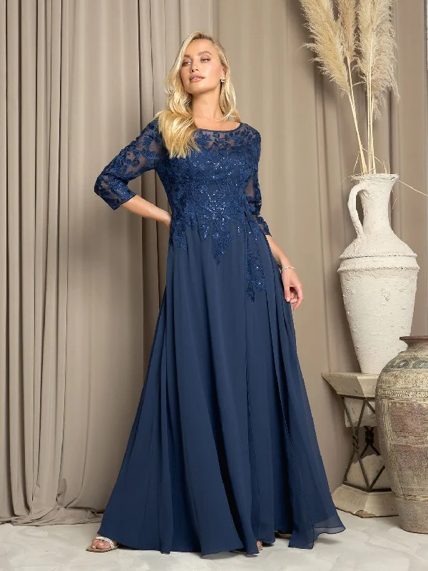 Eva Fashion 5258 Long A Line Mother of the Bride Formal Dress