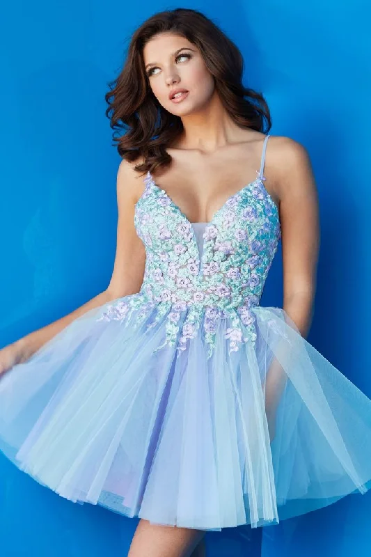 Jovani 09728 Short Floral Homecoming Cocktail Dress