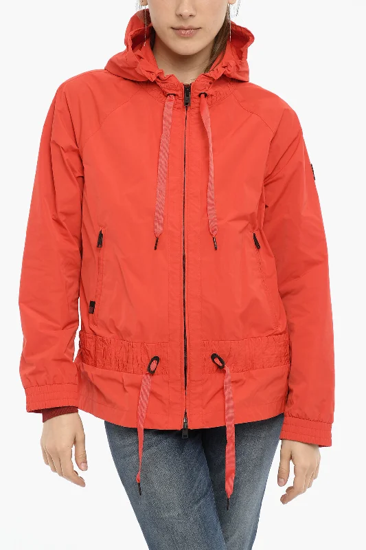 Woolrich Hooded ERIE Windbreaker Jacket with Ruched Details