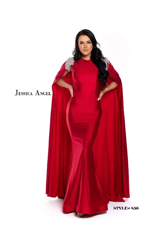 Jessica Angel Long Formal Fitted Cape Dress 856