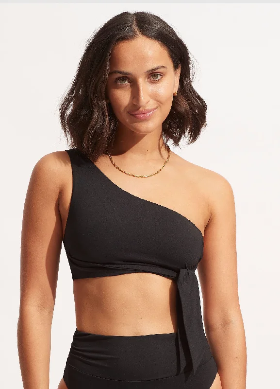 Seafolly Collective One Shoulder Top - Black