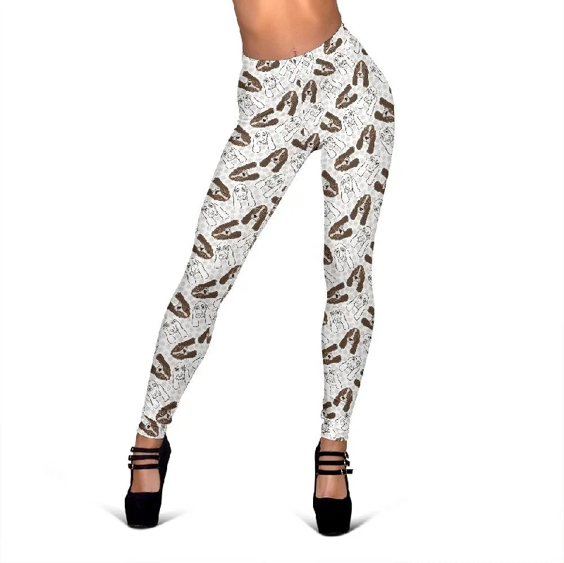 Basset Hound Dog Pattern Print Women Leggings