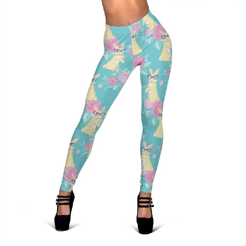 Bunny Rabbit Print Pattern Women Leggings