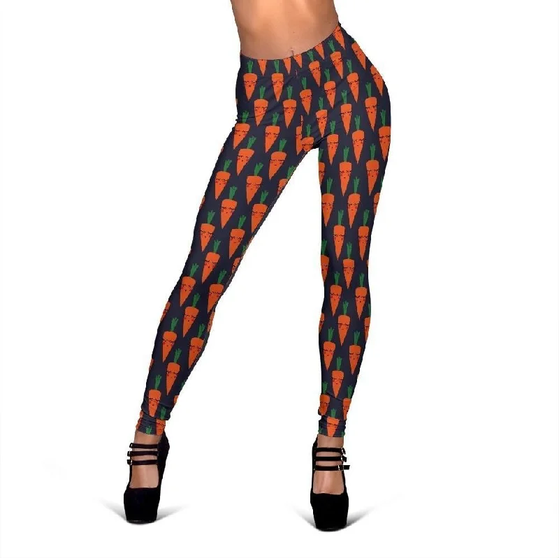 Carrot Face Pattern Print Women Leggings