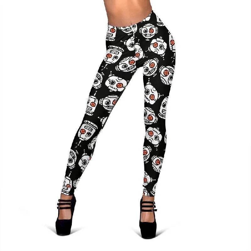 Cyborg Robot Pattern Print Women Leggings