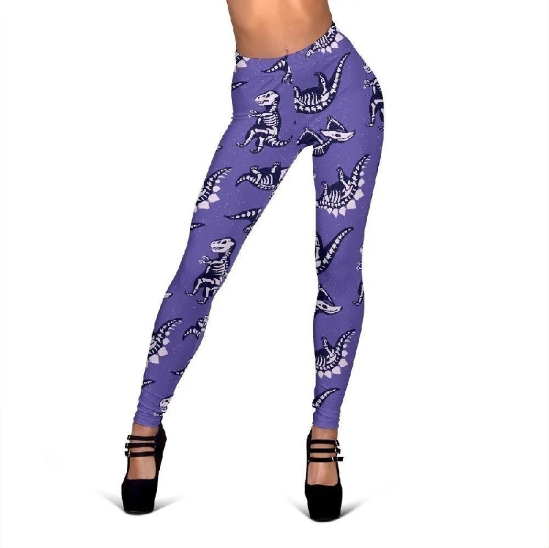 Dinosaur T rex Pattern Print Women Leggings