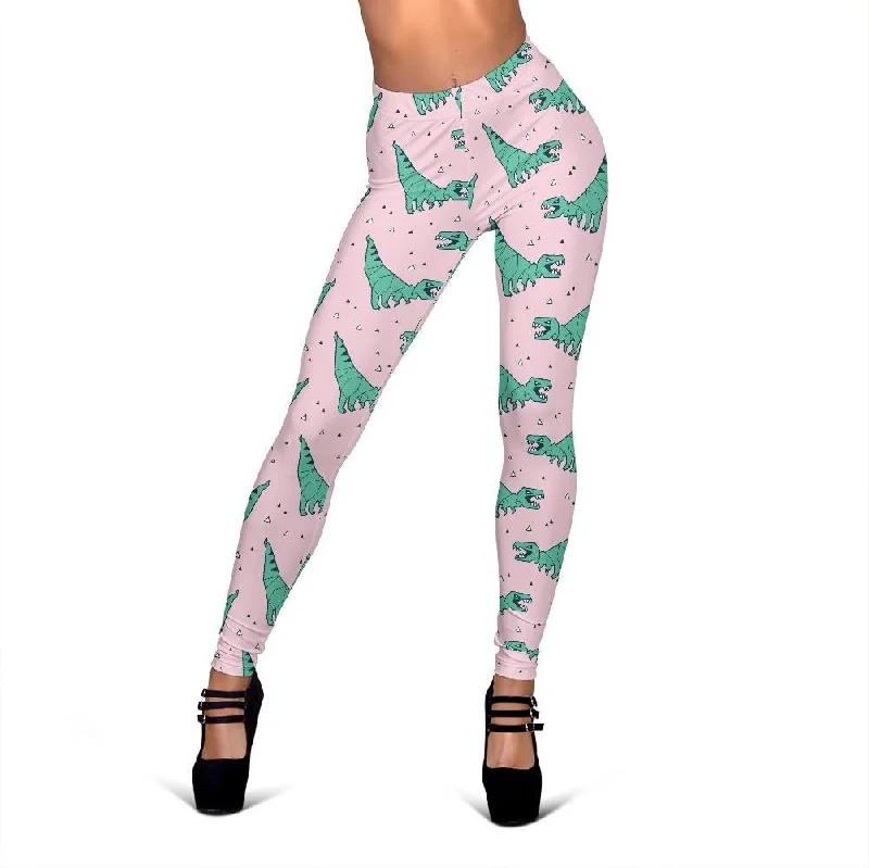 Dinosaur T rex Pattern Print Women Leggings