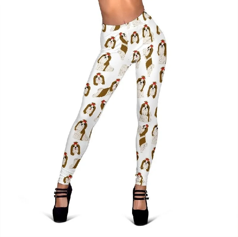 Dog Shih Tzu Print Pattern Women Leggings