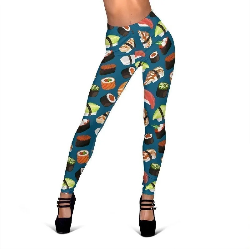 Kawaii Sushi Print Pattern Women Leggings