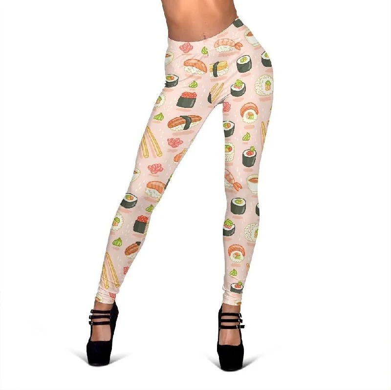 Kawaii Sushi Print Pattern Women Leggings