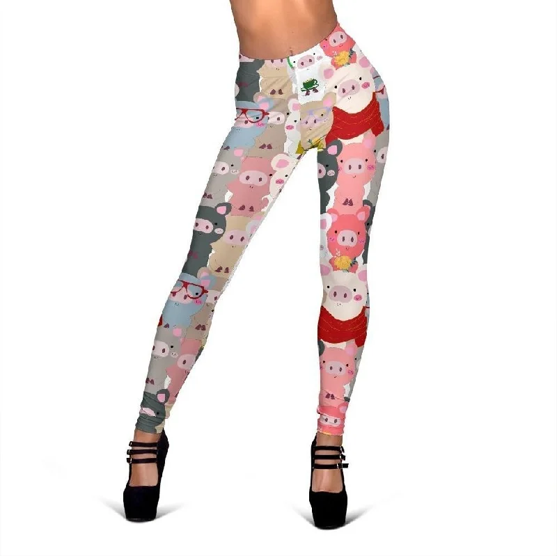 Pattern Print Pig Women Leggings