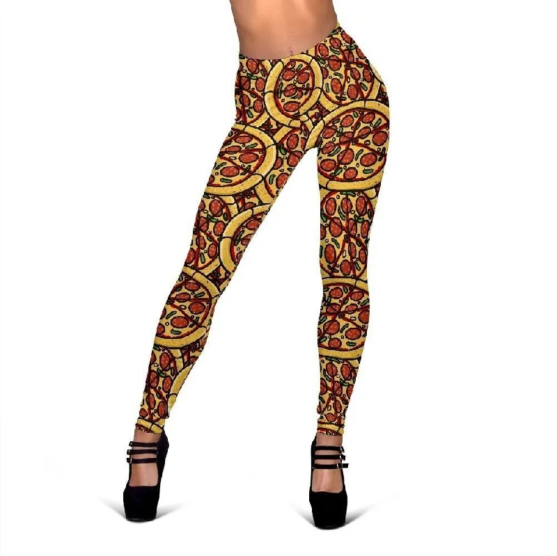 Pattern Print Pizza Print Pattern Women Leggings