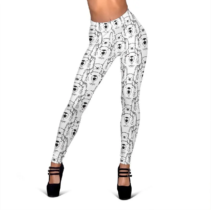 Pattern Print Polar Bear Women Leggings