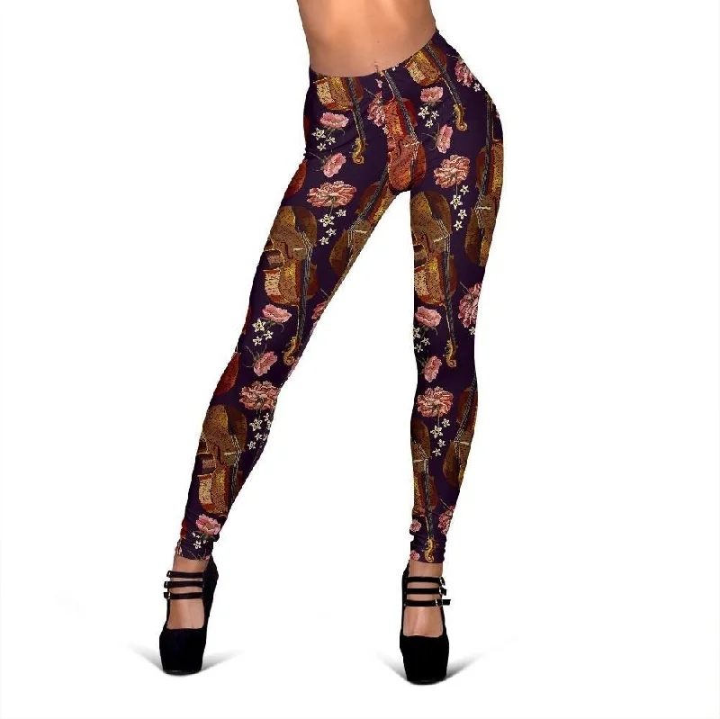 Pattern Print Violin Pattern Print Women Leggings