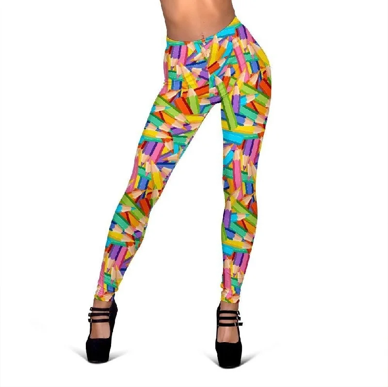 Pencil Colorful Pattern Print Women Leggings