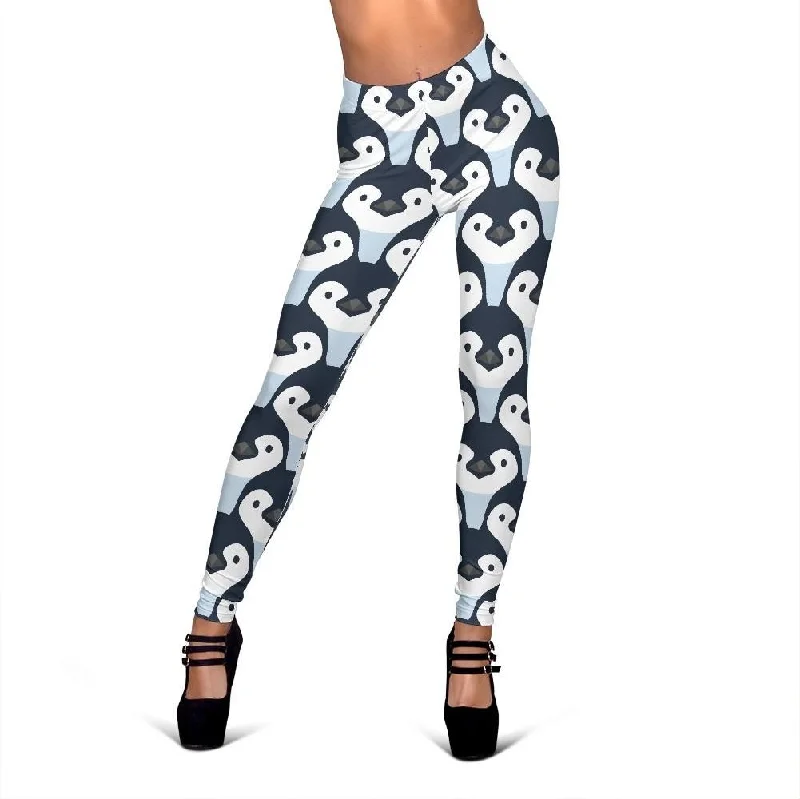 Penguin Face Pattern Print Women Leggings