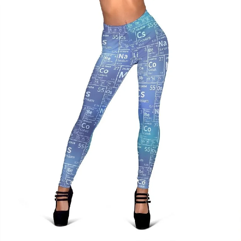 Periodic Table Science Pattern Print Women Leggings