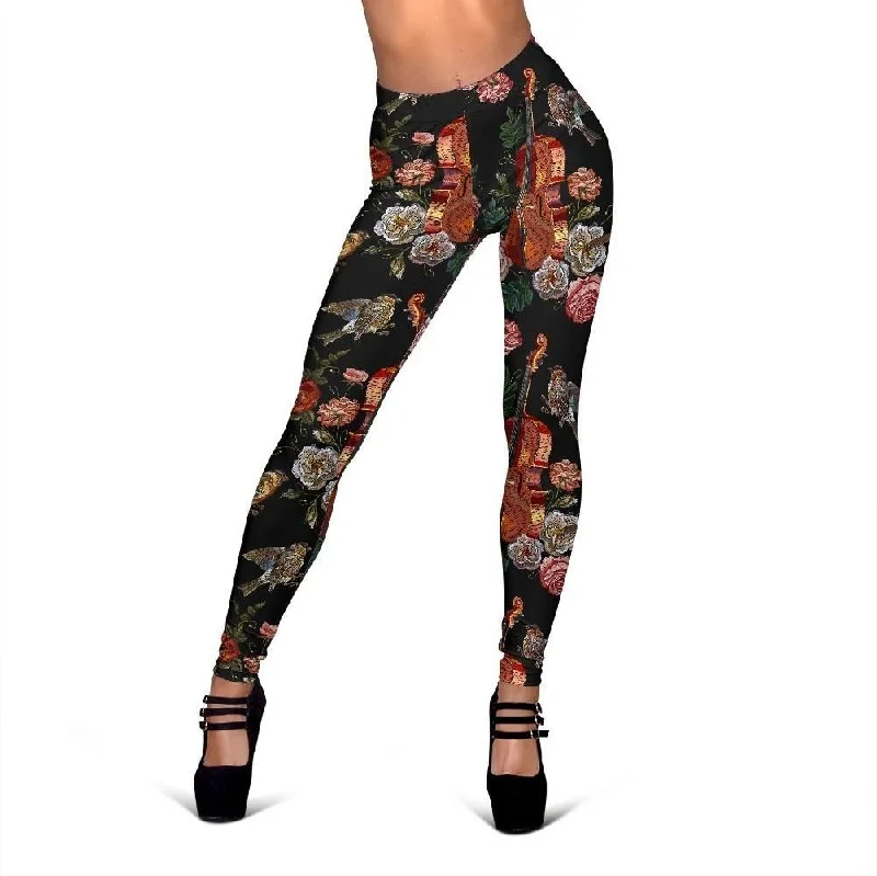 Print Pattern Violin Pattern Print Women Leggings