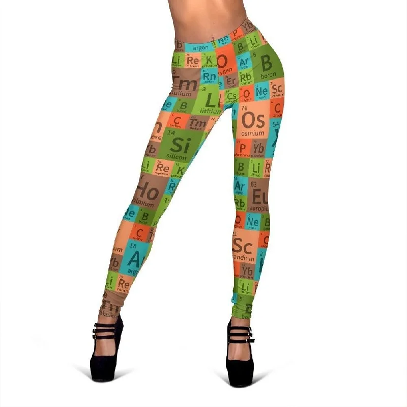 Science Periodic Table Pattern Print Women Leggings