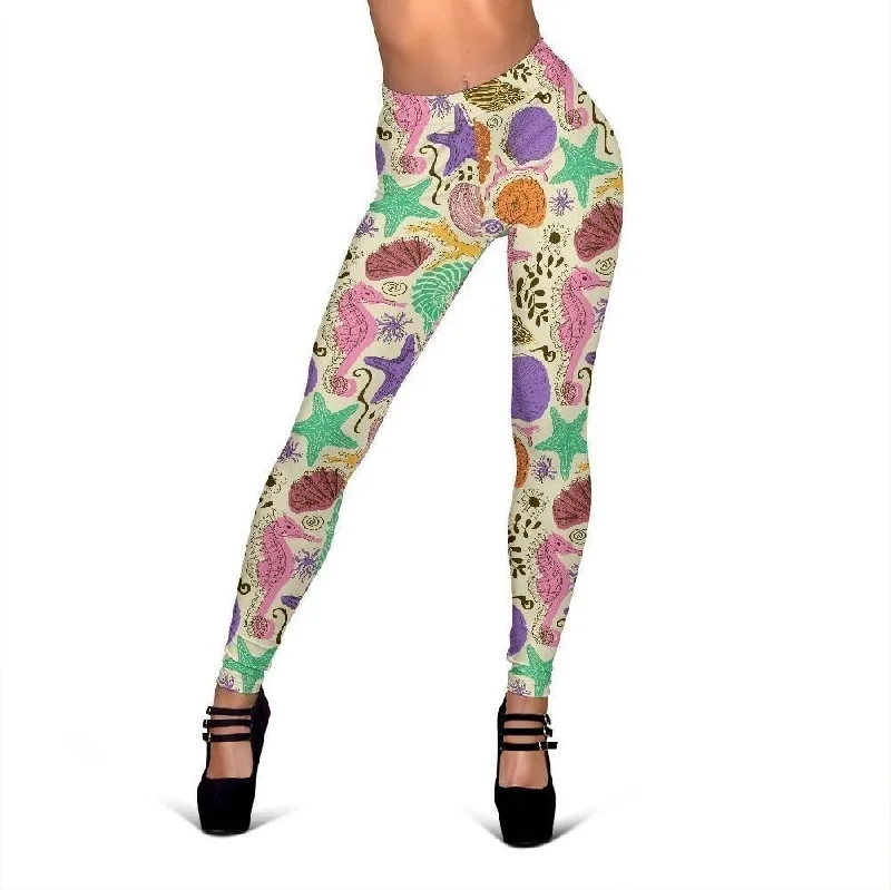 Seahorse Print Pattern Women Leggings